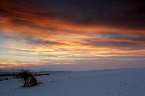 Firey Sunset Over White Sands