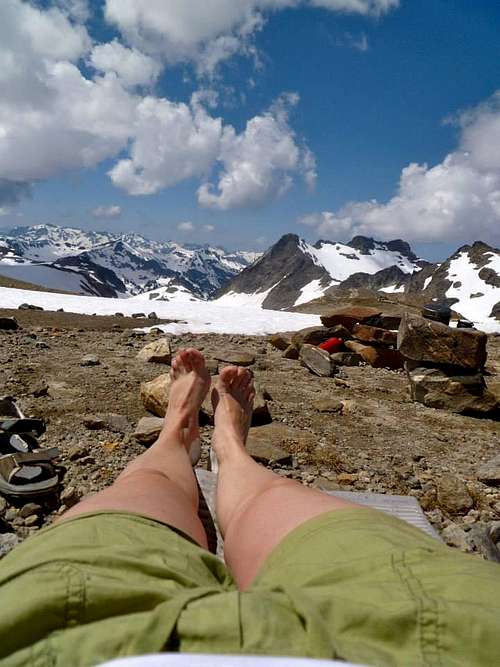 Sunning in high camp