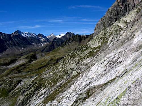 View over Nufenen Pass summits