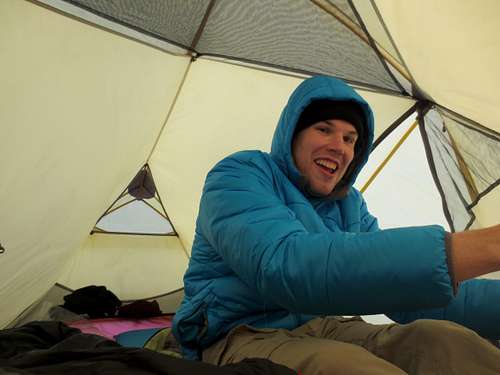 In the tent