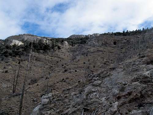 cliff bands along west face