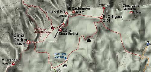 Cima Dodici and its marked paths