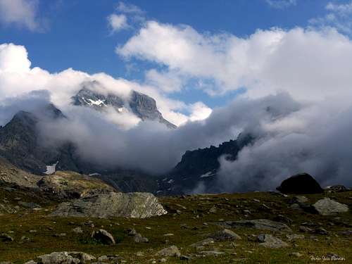 Monviso disappearing amongst the clouds