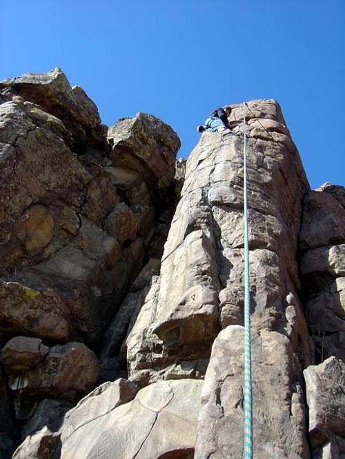 Thelma (5.8) goes up the...