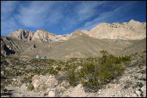 Guadalupe Peak's steep south...