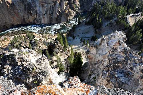 Looking down the Lower Canyon walls