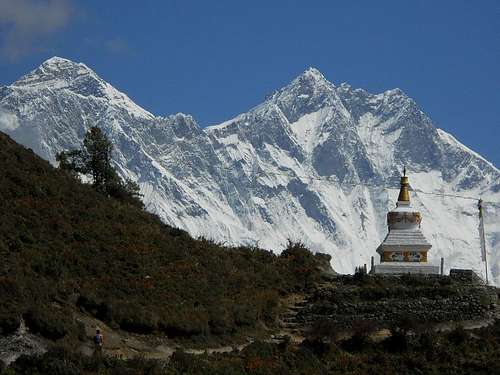 View of Everest and Lhotse