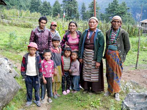 Family from the small village of Phadingom