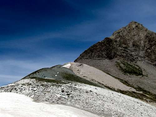 The eastern ridgeline of Peak 13132 ft