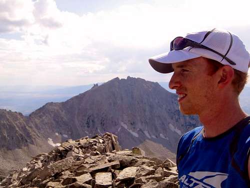 Me and Lone Peak from the summit of South Thunder
