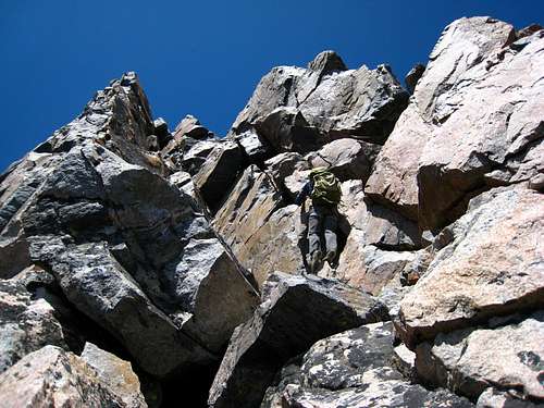 Descending Granite West on the traverse