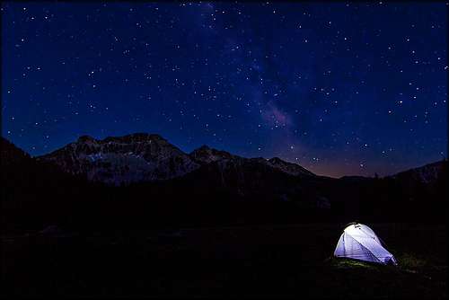 Camp at night