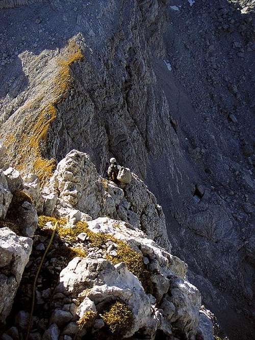 Climbing the SW ridge to...