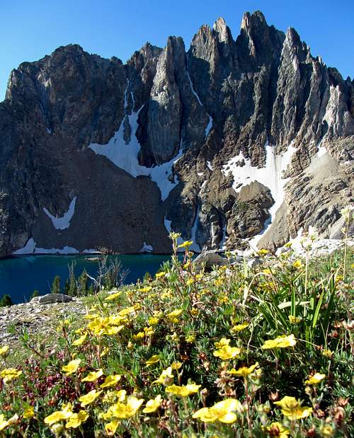 Ridge, lake, & wildflowers