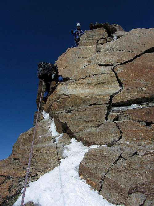 Al and Mark descending the Dufourspitze