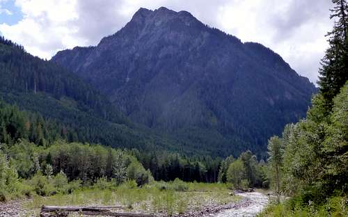 Bear Mountain from North Fork Skykomish River bridge