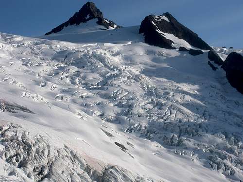 Crevasses on the lower Sulphide Glacier