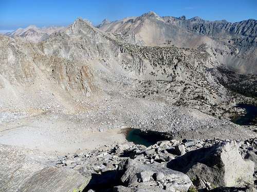 Mount Gould 13,005' center.  Seen from the slopes of University Peak.