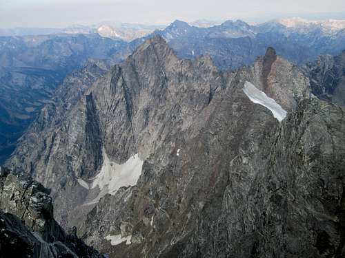 Thor Peak seen from the summit of Mount Moran, August 19, 2013