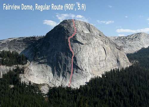 Fairview Dome, Regular Route overlay