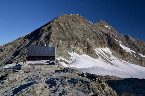 The new Tracuit Hut (completed in 2013) and Les Diablons