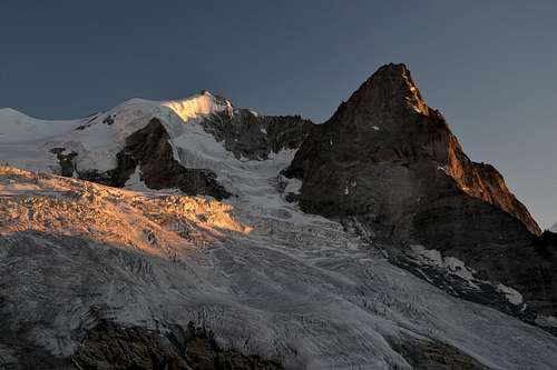 Evening light on Blanc de Moming (3663 m) and Besso (3667 m)