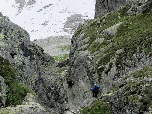 Climbers on the Kleinlitzner Via Ferrata