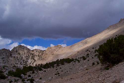 Ominous clouds over Kearsarge Pass