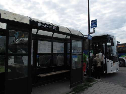 The Prostneset bus stop in Tromsø