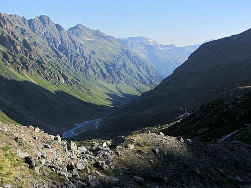 Looking down the Jamtal valley