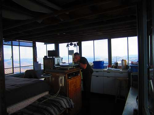 Inside the lookout tower