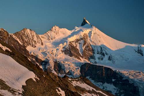 Zinalrothorn in sunset glow