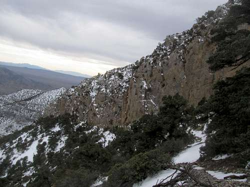 view of the crux's cliff bands