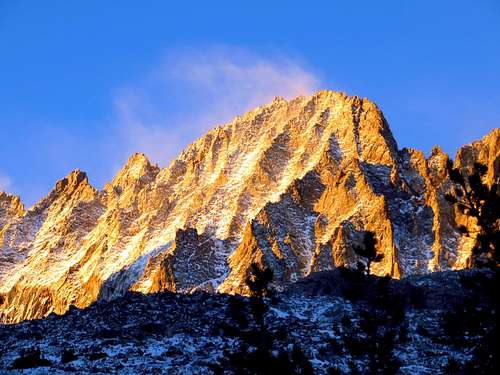 MIddle Palisade Morning Alpenglow w Snow