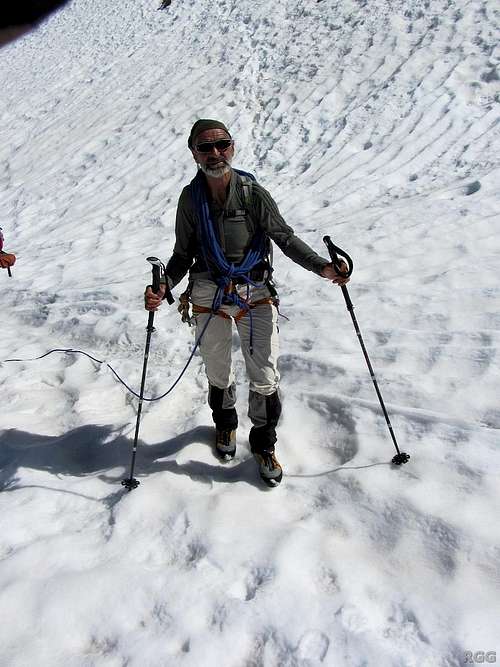 Hermann high on the Ochsentaler Glacier