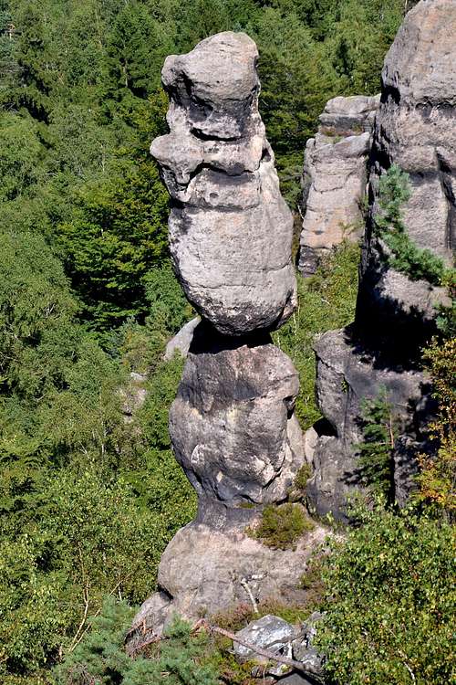 Queerly shaped sandstone towers in the Jonsdorfer Felsenstadt
