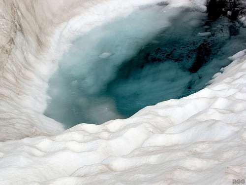 Water on the Ochsental Glacier