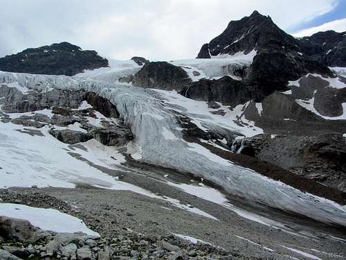 The snout of the Ochsental Glacier