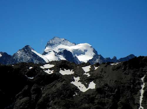 La Barre des Ecrins, the southernmost 4000 of the Alps, seen from Tete Colombe