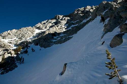 Steep snow slope on the...