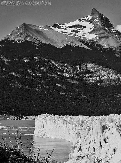 Cerro Perito Moreno, and Perito Moreno Glacier (in B&W)