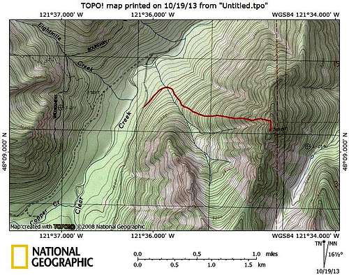 Voodoo Peak route map