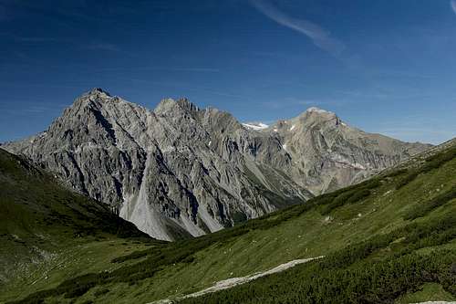 Seekopf (2698m), Zirmenkopf (2806m), Schesaplana (2965m) and Wildkopf (2788m)