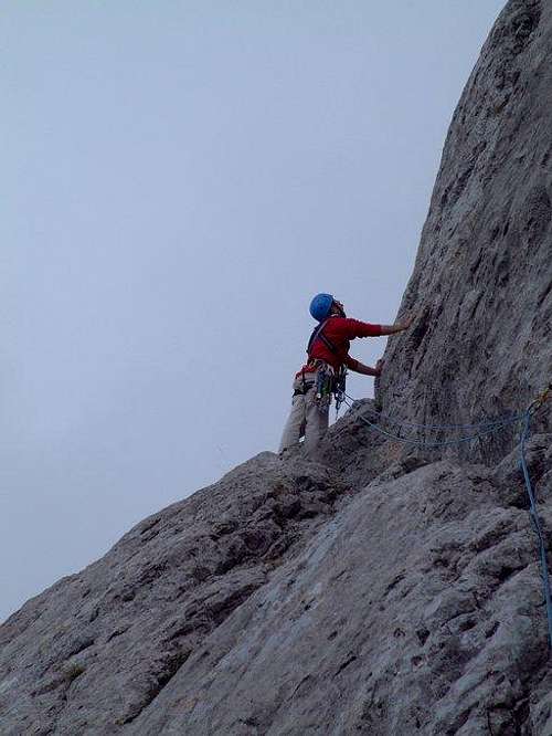 Climbing in the North spur...