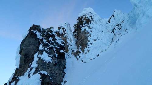 Approaching the summit ridge