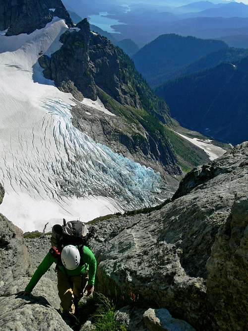 Hiking Above the Lower Curtis Glacier