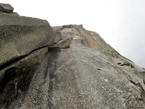 Looking up from pitch 2 of the South Face of Washington Column
