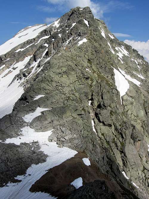 Tschigat (2998m), looking head on at the the WNW ridge
