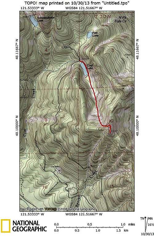 Beaver Peak route map