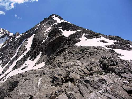 Gfallwand NW ridge, with the false summit beckoning